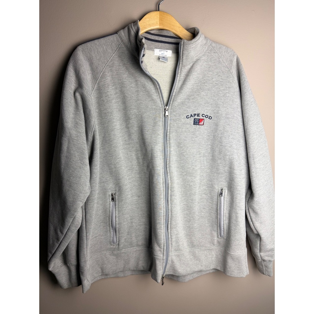 Cuffy's of Cape Cod Mens XL Full Zip Sweatshirt Gray Massachusetts Fleece Jacket